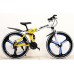Bicycle Land Rover Yellow - White on alloy wheels with 3 spoke wheels Bicycle Land Rover Yellow - White on alloy wheels with 3 spoke wheels